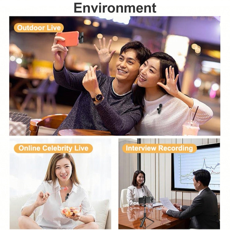 8 Pin Interface Live Broadcast Wireless Lavalier Microphone by buy2fix