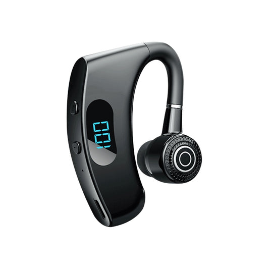 V12 Bluetooth 5.2 Business Hanging Ear Style Smart LED Digital Display Wireless Bluetooth Earphone with Charging Box (Black) by buy2fix