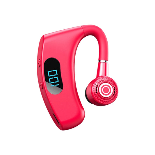 V12 Bluetooth 5.2 Business Hanging Ear Style Smart LED Digital Display Wireless Bluetooth Earphone with Charging Box (Red) by buy2fix