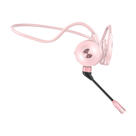 M-1 Back-mounted Touch Noise Reduction Bone Conduction Bluetooth Earphone with Detachable Microphone (Pink) by buy2fix