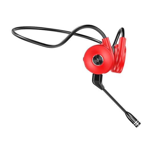 M-1 Back-mounted Touch Noise Reduction Bone Conduction Bluetooth Earphone with Detachable Microphone (Red) by buy2fix