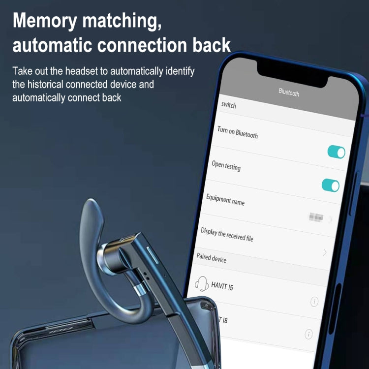 YYK-525 Simple Version Single Rotatable Earhook Noise Reduction Call Business Bluetooth Earphone without Charging Box by buy2fix