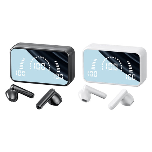 V9 Mirror Noodle Wireless Bluetooth Earphone with Charging Compartment (White) by buy2fix