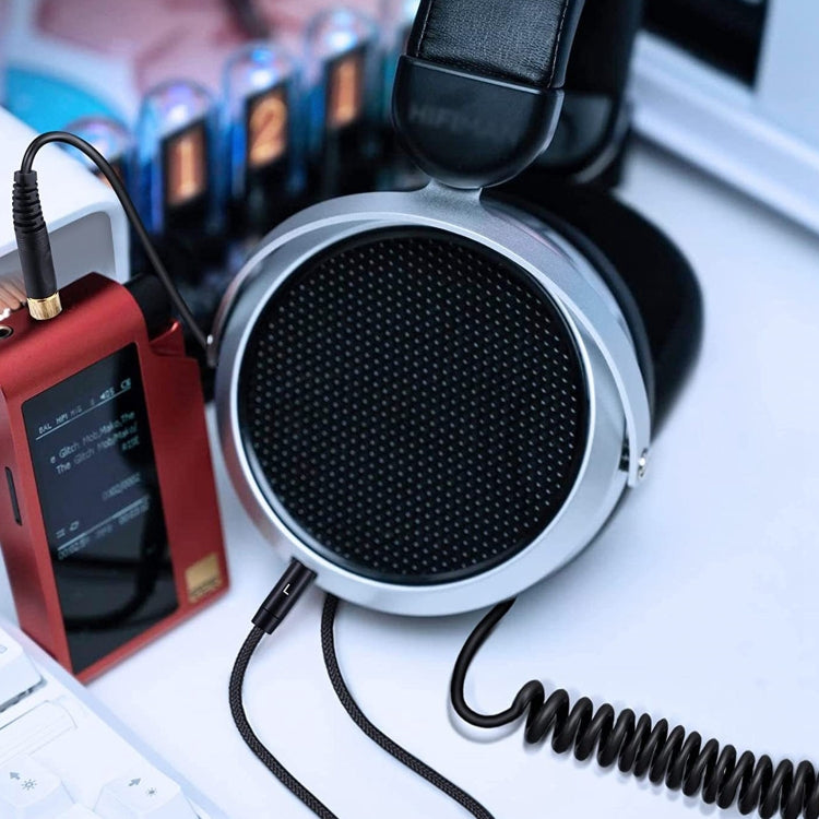 ZS0227 Headphone Dual 3.5mm Spring Audio Cable for Denon AH-D7100 7200 D600 D9200 5200 (Black) by buy2fix