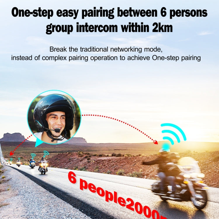 Hysnox HY-02 Bluetooth 5.0 Motorcycle Helmet Headset 2000M 6 Riders Intercom Headset (Gold) - Motorcycle Walkie Talkie by buy2fix | Online Shopping UK | buy2fix