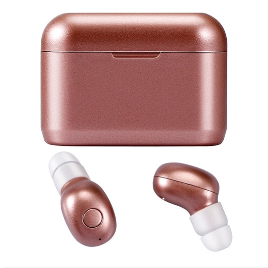 DT-4 IPX Waterproof Bluetooth 5.0 Wireless Bluetooth Earphone with 350mAh Magnetic Charging Box, Support for Calling(Rose Gold) by buy2fix
