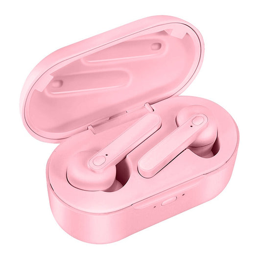 DT-5 IPX Waterproof Bluetooth 5.0 Wireless Bluetooth Earphone with Magnetic Charging Box, Support Call & Power Bank Function(Pink) by buy2fix