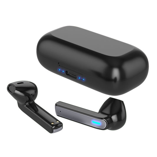 BQ02 TWS Semi-in-ear Touch Bluetooth Earphone with Charging Box & Indicator Light, Supports HD Calls & Intelligent Voice Assistant (Black) by buy2fix