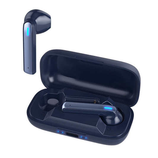 BQ02 TWS Semi-in-ear Touch Bluetooth Earphone with Charging Box & Indicator Light, Supports HD Calls & Intelligent Voice Assistant (Blue) by buy2fix