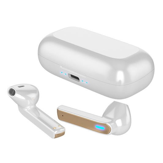 BQ02 TWS Semi-in-ear Touch Bluetooth Earphone with Charging Box & Indicator Light, Supports HD Calls & Intelligent Voice Assistant (White) by buy2fix