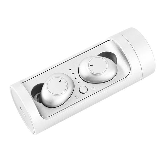 DT-15 Wireless Two Ear Bluetooth Headset Supports Touch & Smart Magnetic Charging & Power On Automatic Pairing (White) by buy2fix