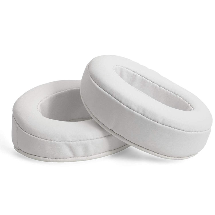 1 Pair Oval Leather Beveled Headphone Protective Case for Brainwavz HM5 / Philip SHP9500(White) - Earmuff & Pad by buy2fix | Online Shopping UK | buy2fix