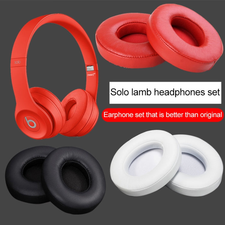 1 Pair Leather Headphone Protective Case for Beats Solo2.0 / Solo3.0, Wired Version (Red) - Earmuff & Pad by buy2fix | Online Shopping UK | buy2fix