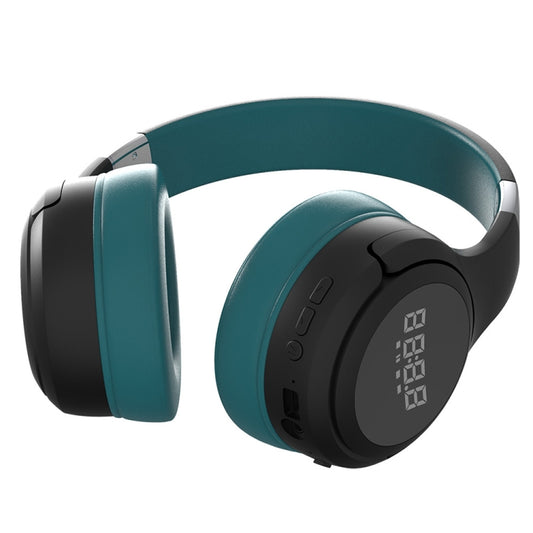 ZEALOT B28 Folding Headband Bluetooth Stereo Music Headset with Display (Dark Green) by ZEALOT