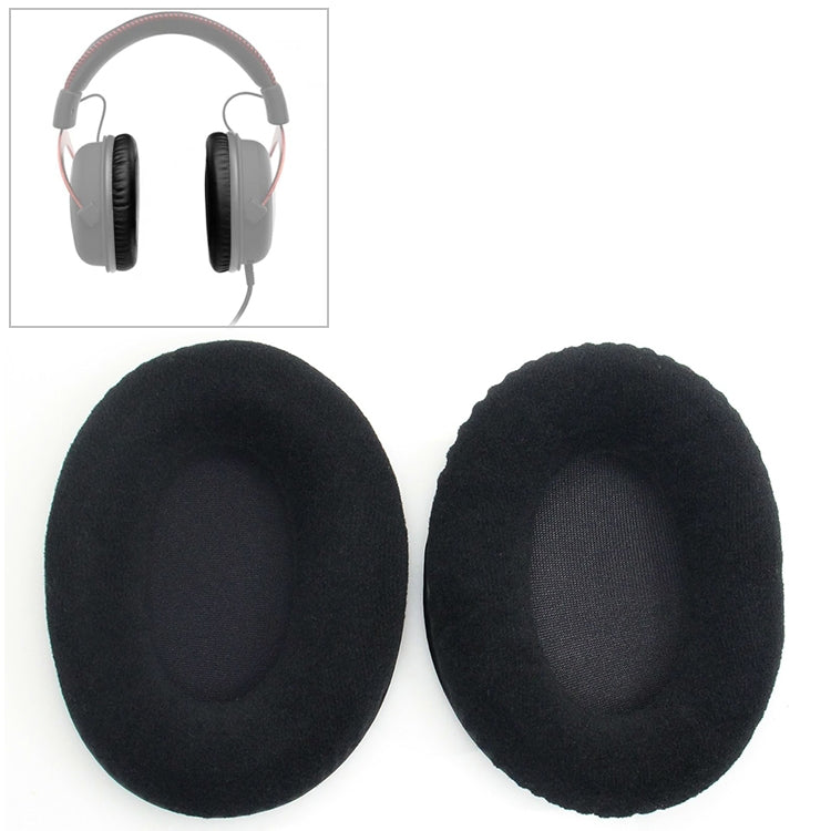 2 PCS For Kingston KHX-HSCP / HyperX Cloud II Headphone Cushion Flannel Black Net Sponge Cover Earmuffs Replacement Earpads - Earmuff & Pad by buy2fix | Online Shopping UK | buy2fix