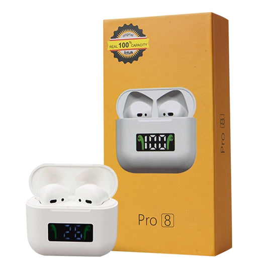Pro 8 In-ear Touch Digital Display TWS Mini Wireless Bluetooth Earphone (White) by buy2fix