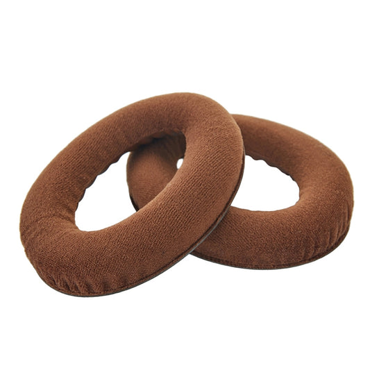 2 PCS For Sennheiser HD515 / HD555 / HD595 / HD598 / HD558 / PC360 Flannel Earphone Cushion Cover Earmuffs Replacement Earpads with Tone Tuning Cotton(Brown) - Earmuff & Pad by buy2fix | Online Shopping UK | buy2fix