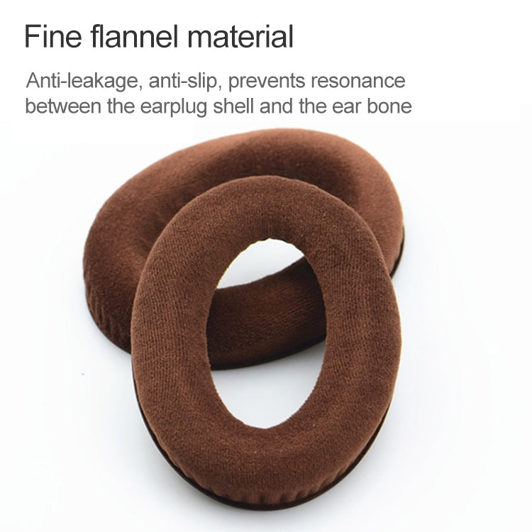 2 PCS For Sennheiser HD515 / HD555 / HD595 / HD598 / HD558 / PC360 Flannel Earphone Cushion Cover Earmuffs Replacement Earpads with Tone Tuning Cotton(Brown) - Earmuff & Pad by buy2fix | Online Shopping UK | buy2fix