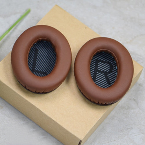 1 Pair Soft Earmuff Headphone Jacket with LR Cotton for BOSE QC2 / QC15 / AE2 / QC25 / QC35(Black Brown) - Earmuff & Pad by buy2fix | Online Shopping UK | buy2fix