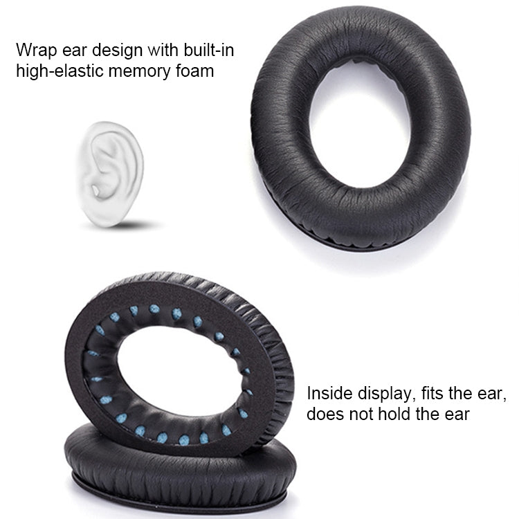 1 Pair Soft Earmuff Headphone Jacket with LR Cotton for BOSE QC2 / QC15 / AE2 / QC25 / QC35(Black) - Earmuff & Pad by buy2fix | Online Shopping UK | buy2fix