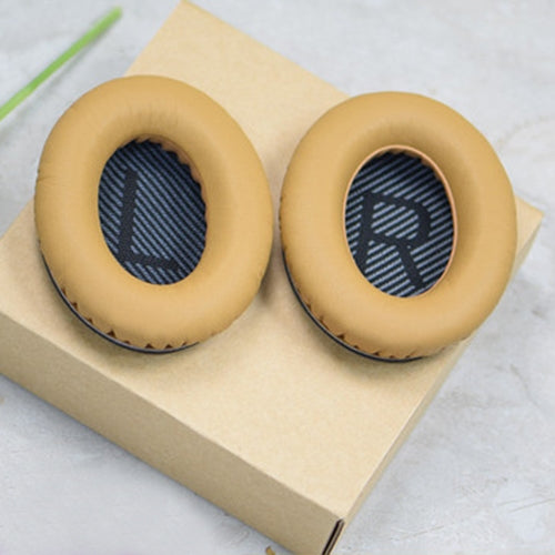 1 Pair Soft Earmuff Headphone Jacket with LR Cotton for BOSE QC2 / QC15 / AE2 / QC25 / QC35(Gold Black) - Earmuff & Pad by buy2fix | Online Shopping UK | buy2fix