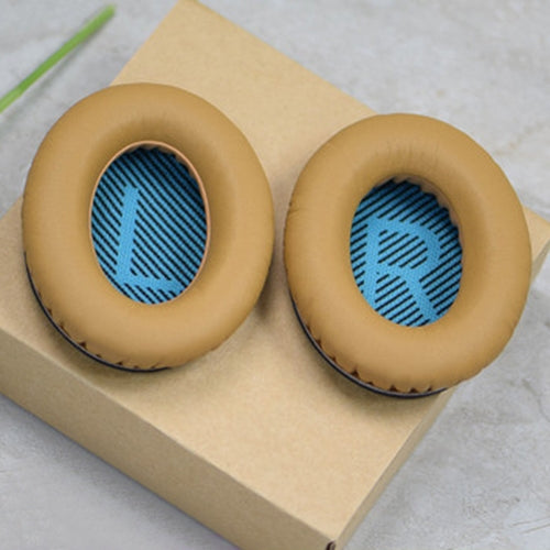 1 Pair Soft Earmuff Headphone Jacket with LR Cotton for BOSE QC2 / QC15 / AE2 / QC25 / QC35(Gold Blue) - Earmuff & Pad by buy2fix | Online Shopping UK | buy2fix