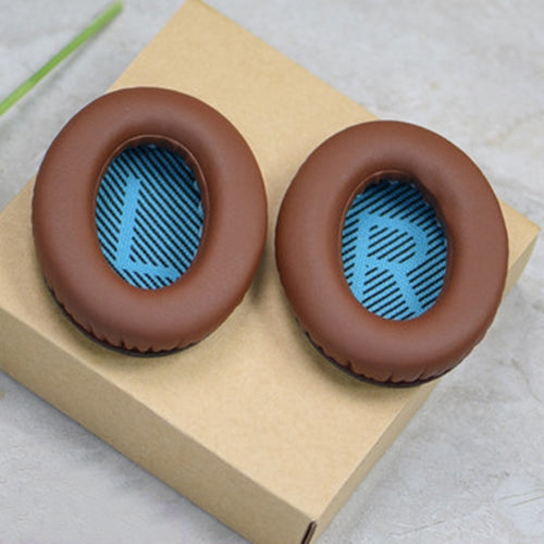 1 Pair Soft Earmuff Headphone Jacket with LR Cotton for BOSE QC2 / QC15 / AE2 / QC25 / QC35 (Brown Blue) - Earmuff & Pad by buy2fix | Online Shopping UK | buy2fix