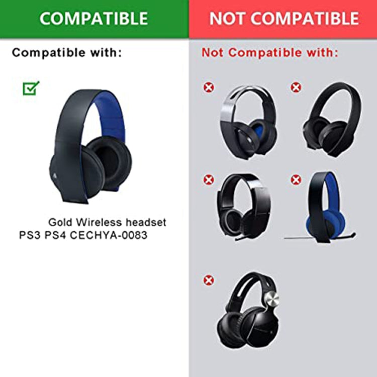 2pcs Soft Earmuff Headphone Jacket for Sony PS4 Gold Wireless Stereo Headset(White) - Earmuff & Pad by buy2fix | Online Shopping UK | buy2fix