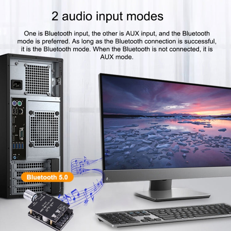 ZK-502L Bluetooth 5.0 12/24V Wireless Stereo Audio Digital Power Amplifier Board 50Wx2 Bluetooth Amp Amplificador, with Shell by buy2fix