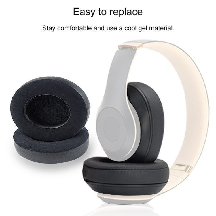 2 PCS For Beats Studio 2.0 / 3.0 Headphone Protective Cover Ice Gel Earmuffs(Black) - Earmuff & Pad by buy2fix | Online Shopping UK | buy2fix