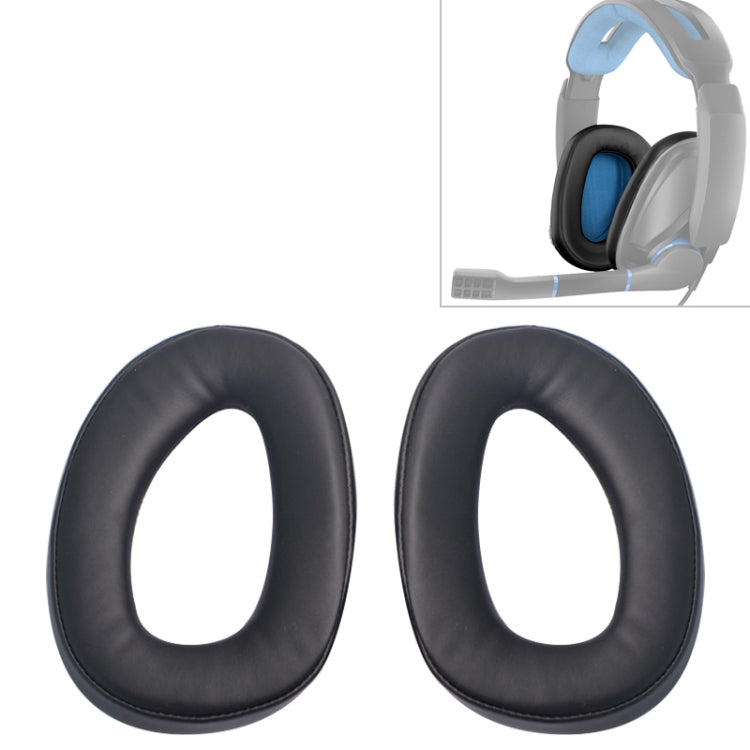 2 PCS For Sennheiser GSP300 / GSP301 / GSP302 / GSP303 / GSP350 Earphone Cushion Cover Earmuffs Replacement Earpads without Mesh - Earmuff & Pad by buy2fix | Online Shopping UK | buy2fix