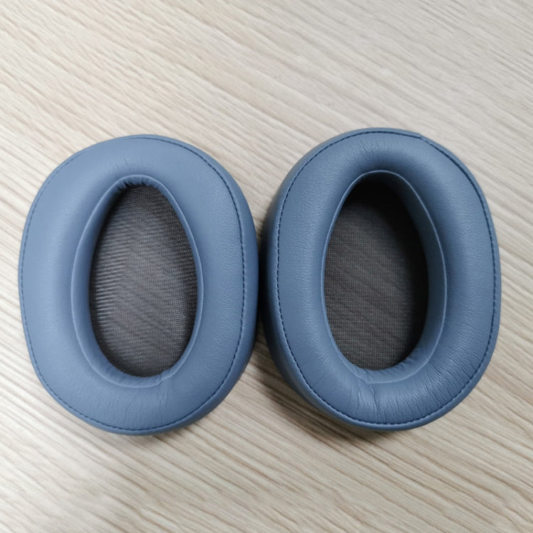 2 PCS For Sony MDR-100ABN / WH-H900N Earphone Cushion Cover Earmuffs Replacement Earpads with Mesh(Blue) - Earmuff & Pad by buy2fix | Online Shopping UK | buy2fix