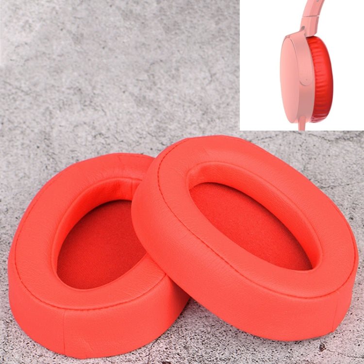 2 PCS For Sony MDR-100ABN / WH-H900N Earphone Cushion Cover Earmuffs Replacement Earpads with Mesh(Red) - Earmuff & Pad by buy2fix | Online Shopping UK | buy2fix