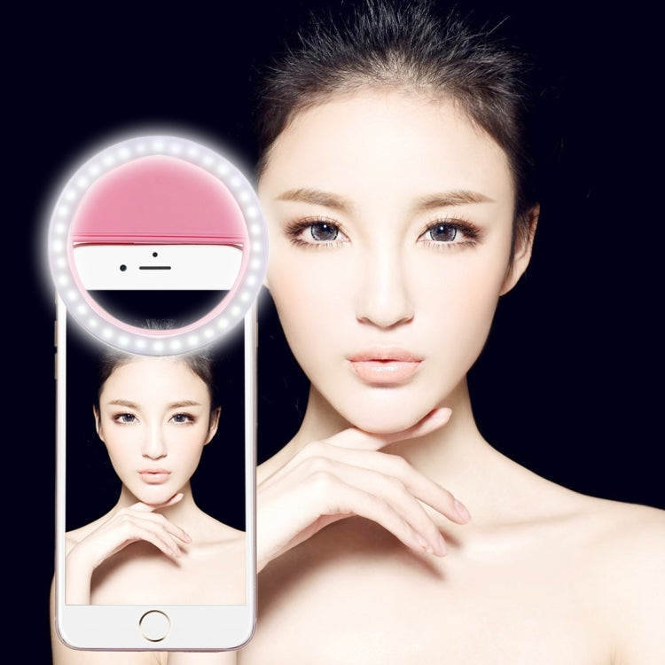 Charging Selfie Beauty Light For iPhone, Galaxy, Huawei, Xiaomi, LG, HTC and Other Smart Phones with Adjustable Clip & USB Cable(Pink) - Selfie Light by buy2fix | Online Shopping UK | buy2fix