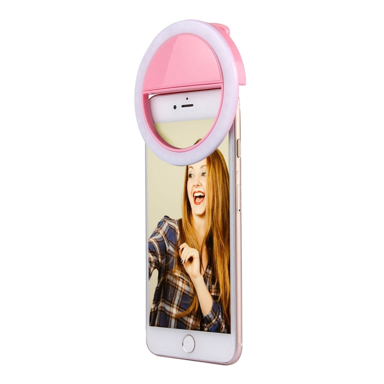Charging Selfie Beauty Light For iPhone, Galaxy, Huawei, Xiaomi, LG, HTC and Other Smart Phones with Adjustable Clip & USB Cable(Pink) - Selfie Light by buy2fix | Online Shopping UK | buy2fix