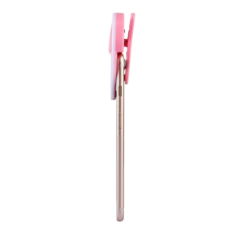 Charging Selfie Beauty Light For iPhone, Galaxy, Huawei, Xiaomi, LG, HTC and Other Smart Phones with Adjustable Clip & USB Cable(Pink) - Selfie Light by buy2fix | Online Shopping UK | buy2fix