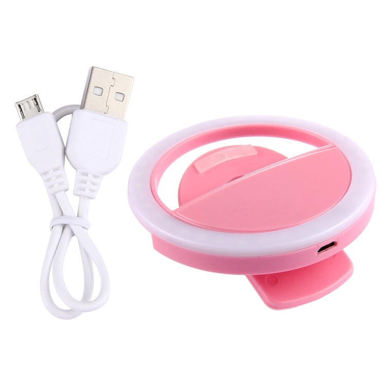 Charging Selfie Beauty Light For iPhone, Galaxy, Huawei, Xiaomi, LG, HTC and Other Smart Phones with Adjustable Clip & USB Cable(Pink) - Selfie Light by buy2fix | Online Shopping UK | buy2fix