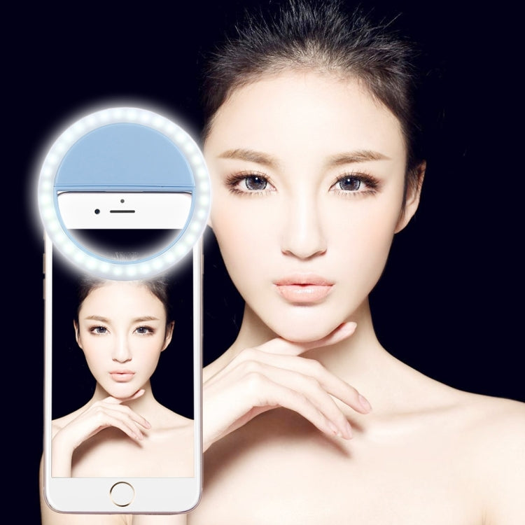 Charging Selfie Beauty Light For iPhone, Galaxy, Huawei, Xiaomi, LG, HTC and Other Smart Phones with Adjustable Clip & USB Cable(Blue) - Selfie Light by buy2fix | Online Shopping UK | buy2fix