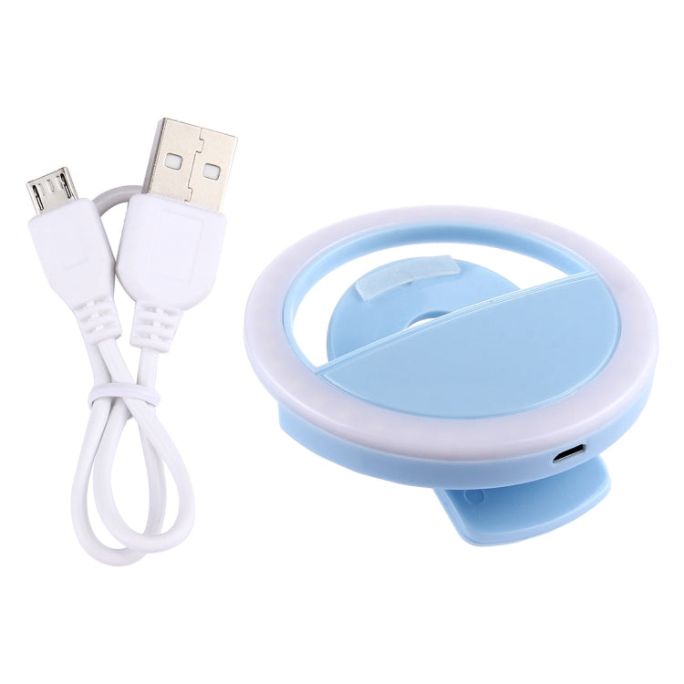 Charging Selfie Beauty Light For iPhone, Galaxy, Huawei, Xiaomi, LG, HTC and Other Smart Phones with Adjustable Clip & USB Cable(Blue) - Selfie Light by buy2fix | Online Shopping UK | buy2fix