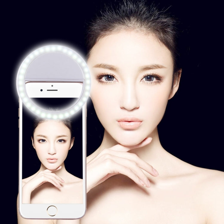 Charging Selfie Beauty Light For iPhone, Galaxy, Huawei, Xiaomi, LG, HTC and Other Smart Phones with Adjustable Clip & USB Cable(White) - Selfie Light by buy2fix | Online Shopping UK | buy2fix