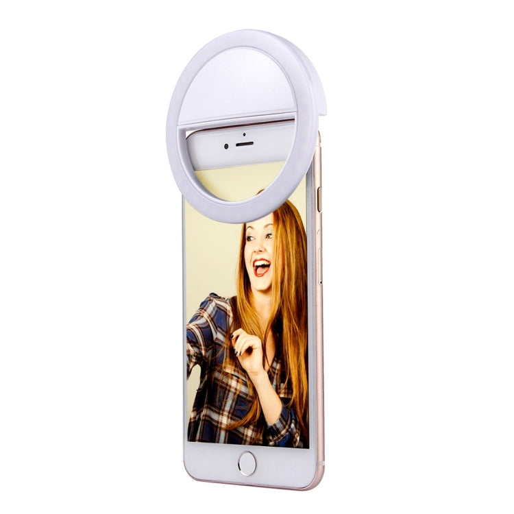 Charging Selfie Beauty Light For iPhone, Galaxy, Huawei, Xiaomi, LG, HTC and Other Smart Phones with Adjustable Clip & USB Cable(White) - Selfie Light by buy2fix | Online Shopping UK | buy2fix