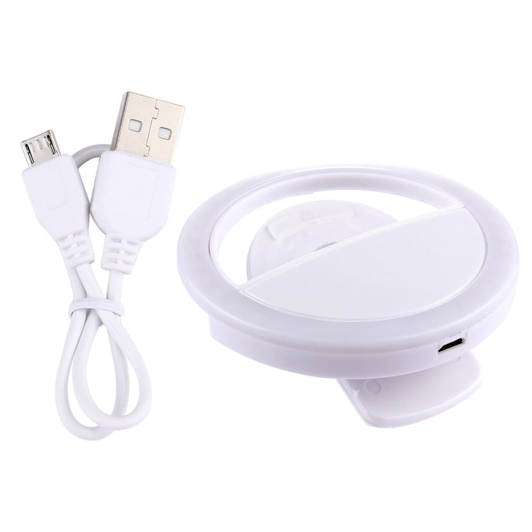 Charging Selfie Beauty Light For iPhone, Galaxy, Huawei, Xiaomi, LG, HTC and Other Smart Phones with Adjustable Clip & USB Cable(White) - Selfie Light by buy2fix | Online Shopping UK | buy2fix