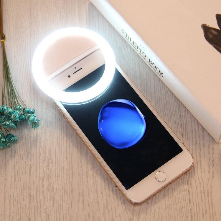 Charging Selfie Beauty Light For iPhone, Galaxy, Huawei, Xiaomi, LG, HTC and Other Smart Phones with Adjustable Clip & USB Cable(White) - Selfie Light by buy2fix | Online Shopping UK | buy2fix
