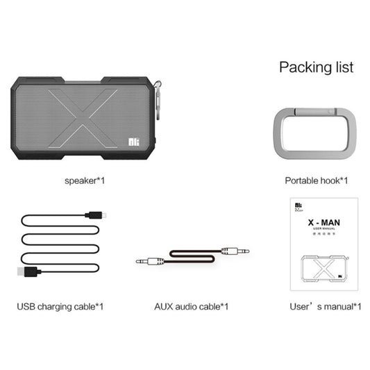 NILLKIN X-Man Portable Outdoor Sports Waterproof Bluetooth Speaker Stereo Wireless Sound Box Subwoofer Audio Receiver, For iPhone, Galaxy, Sony, Lenovo, HTC, Huawei, Google, LG, Xiaomi, other Smartphones(Green) by NILLKIN