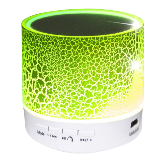 A9 Mini Portable Glare Crack Bluetooth Stereo Speaker with LED Light, Built-in MIC, Support Hands-free Calls & TF Card(Green) by buy2fix