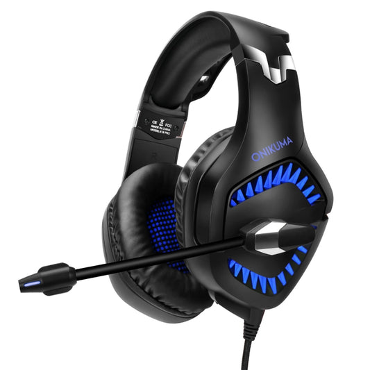 ONIKUMA K1 PRO Stereo Surround Gaming Headphone with Microphone & LED Lights(Black Blue) by ONIKUMA