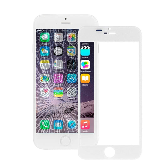 10 PCS for iPhone 6 Plus Front Screen Outer Glass Lens(White) - iPhone 6/6 Plus Parts by buy2fix | Online Shopping UK | buy2fix