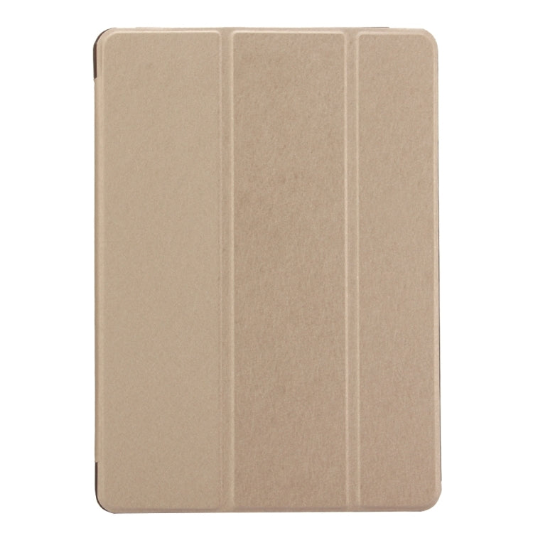 For iPad 9.7 (2018) & iPad 9.7 inch (2017) & iPad Air Silk Texture Horizontal Flip Leather Case with Three-folding Holder(Gold) - iPad 9.7 (2018) & (2017) Cases by buy2fix | Online Shopping UK | buy2fix