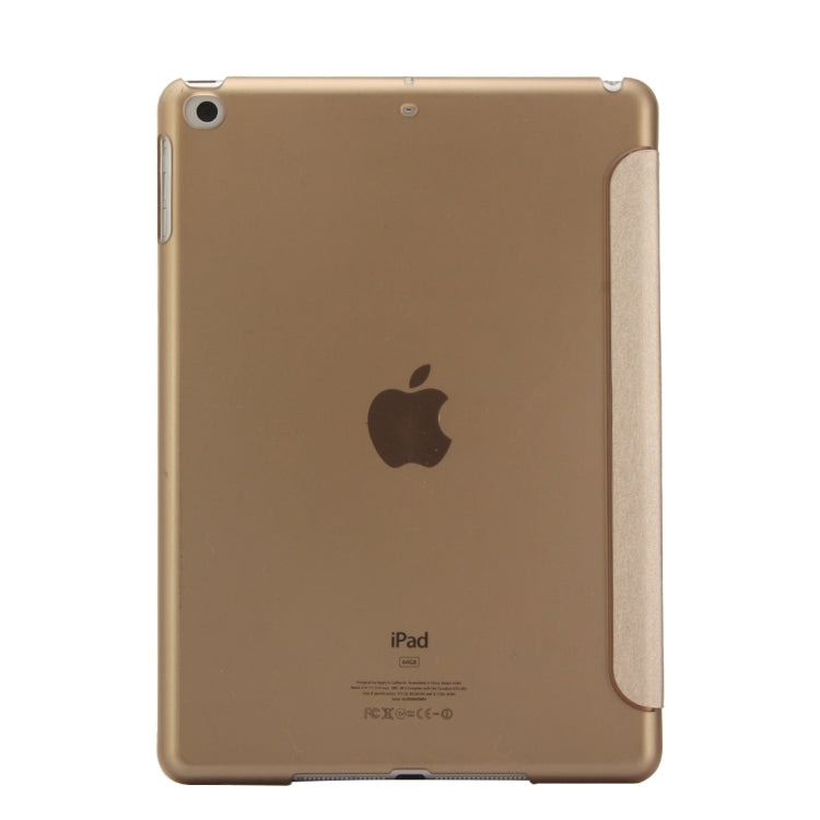 For iPad 9.7 (2018) & iPad 9.7 inch (2017) & iPad Air Silk Texture Horizontal Flip Leather Case with Three-folding Holder(Gold) - iPad 9.7 (2018) & (2017) Cases by buy2fix | Online Shopping UK | buy2fix