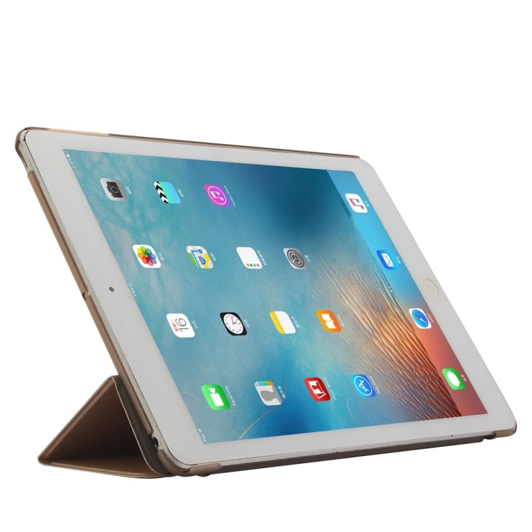 For iPad 9.7 (2018) & iPad 9.7 inch (2017) & iPad Air Silk Texture Horizontal Flip Leather Case with Three-folding Holder(Gold) - iPad 9.7 (2018) & (2017) Cases by buy2fix | Online Shopping UK | buy2fix